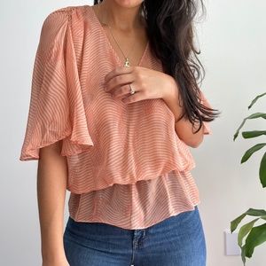 Armani collezioni silk flowy top size 4